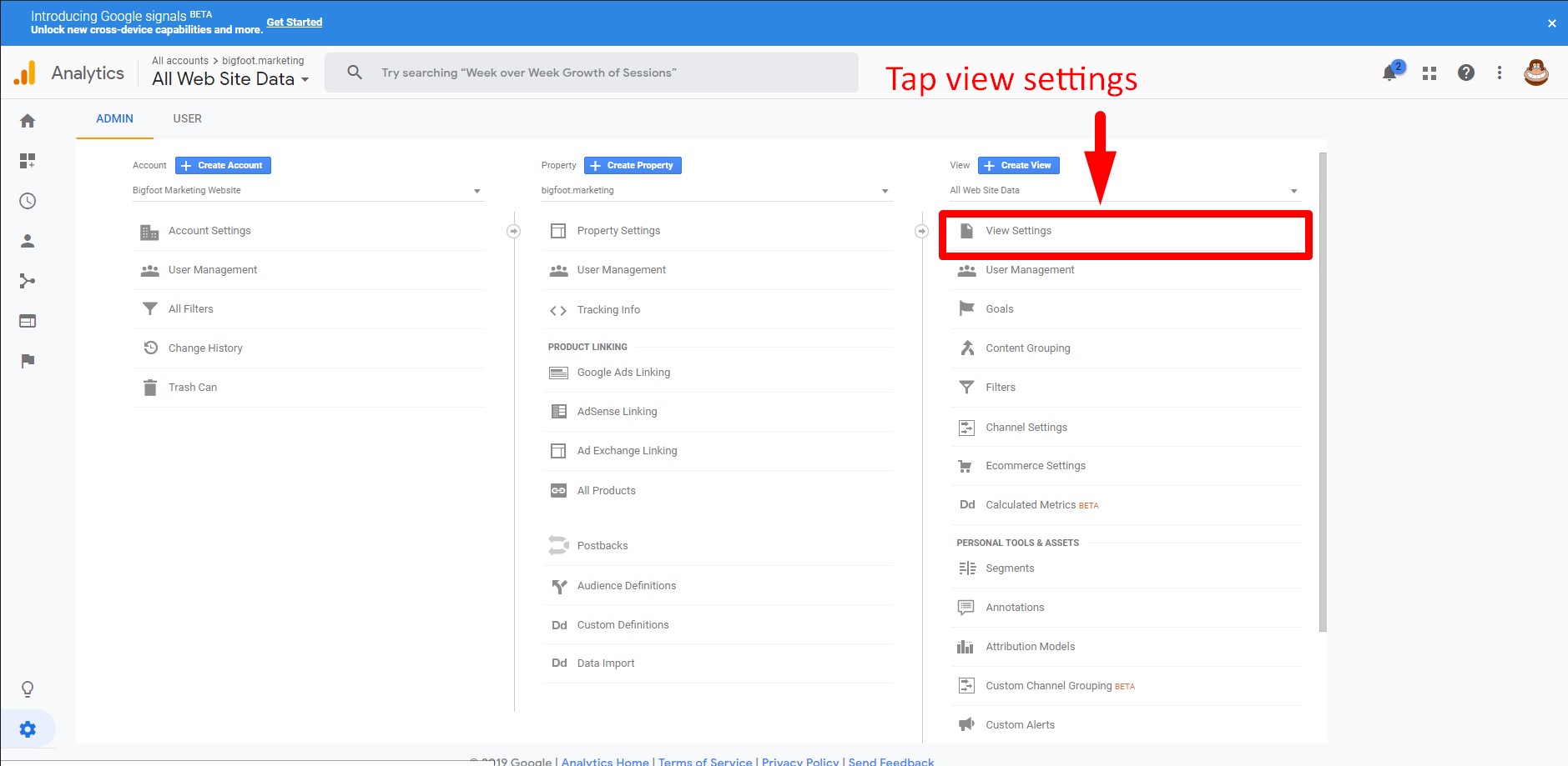 Step 4. Tap on View Settings Step 4. Tap on View Settings